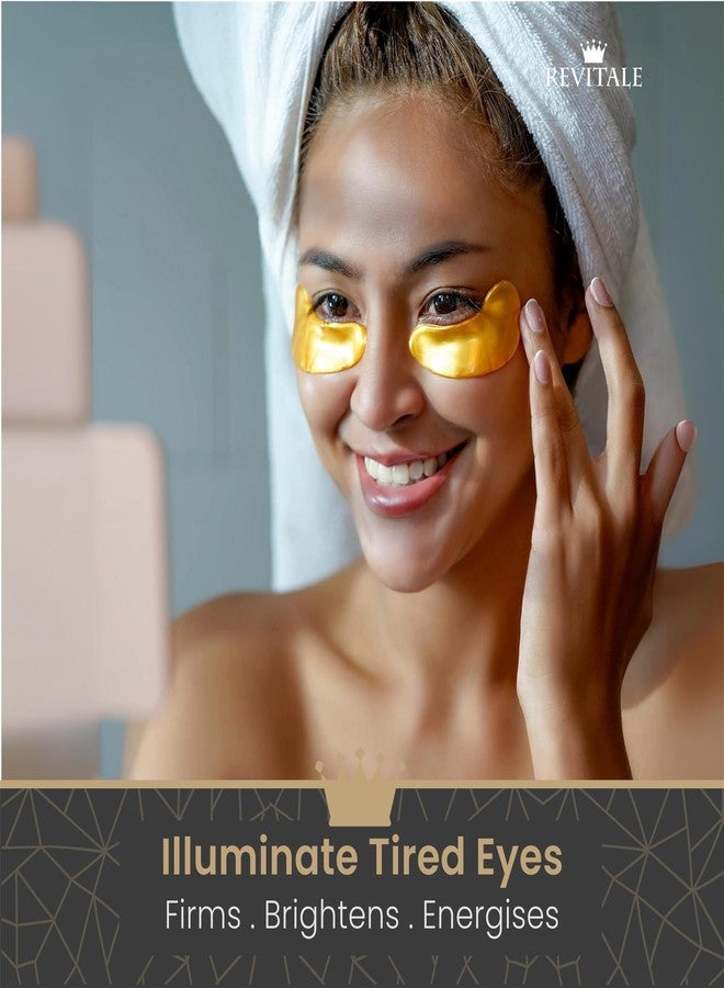 REVITALE 24k Gold Under Eye Collagen Patches, Reduce Puffy Eyes & Dark Circles, Illuminate Tired Eye Masks - Firms, Brightens, Energises (Packets - 30 Pair) - Image 2
